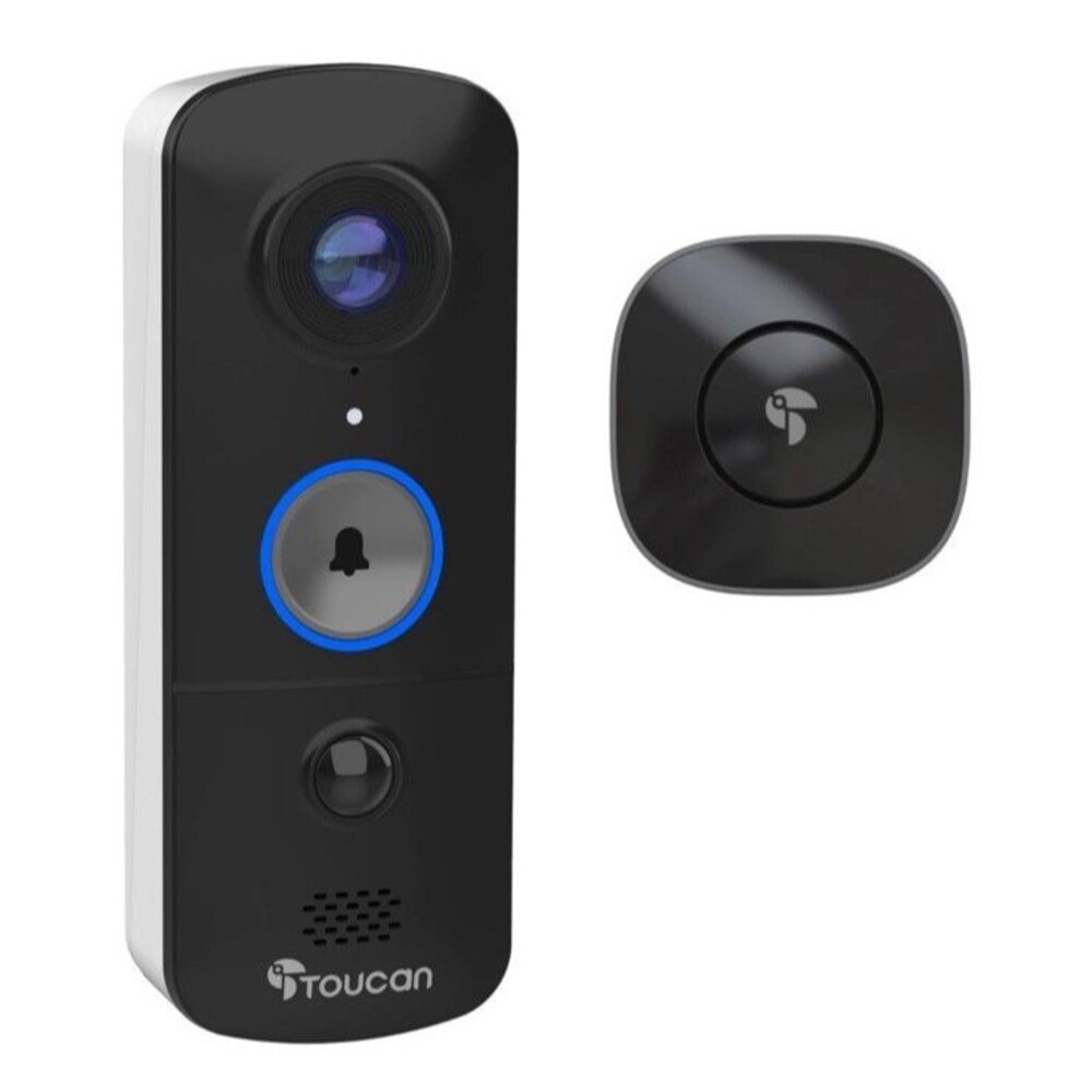 Toucan V3 Wireless 1080p Video Doorbell with Chime – No Monthly Fee Required